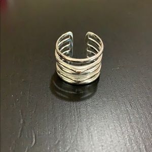 Adjustable silver ring